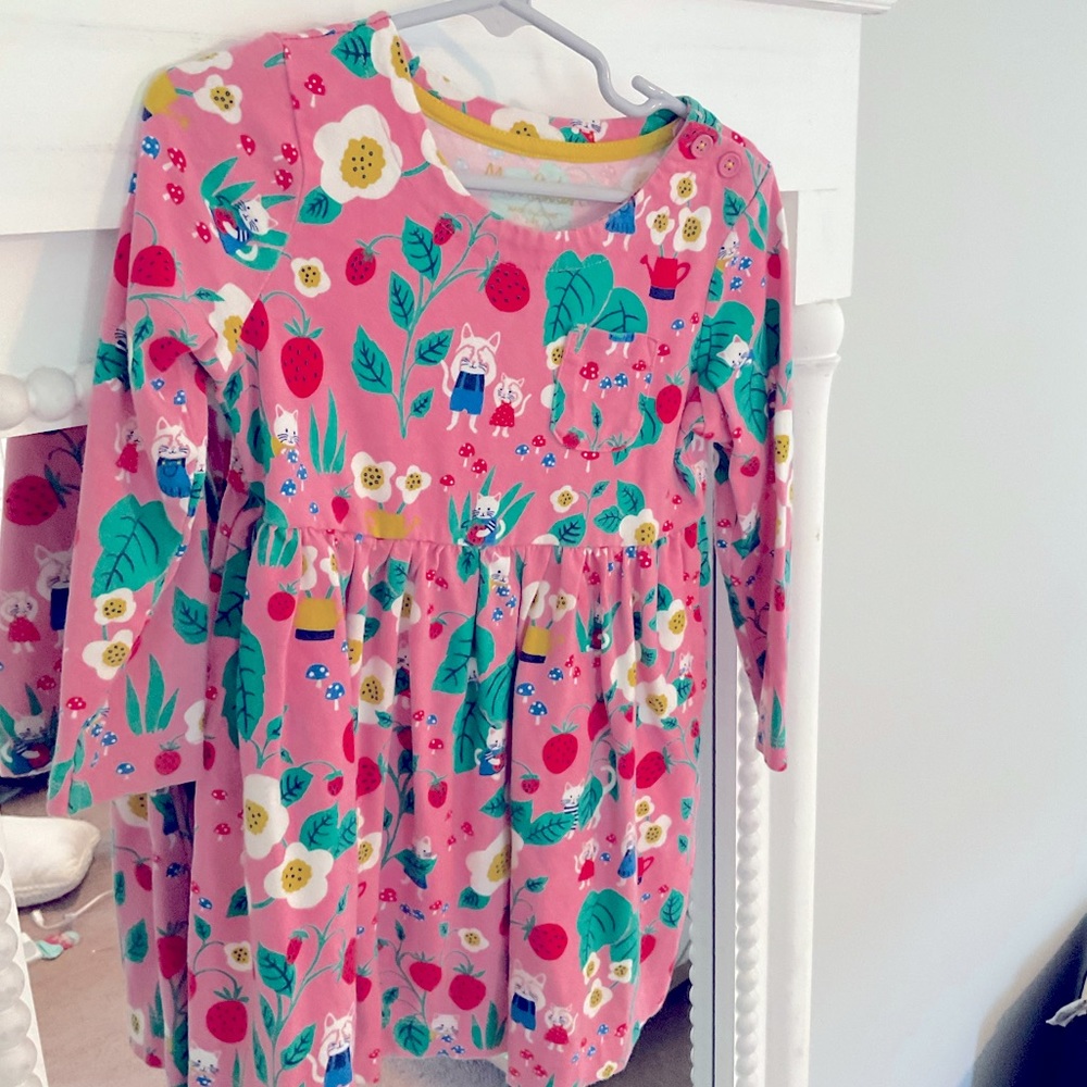 Mini Boden Floral Long Sleeve Dress 3-4Y
